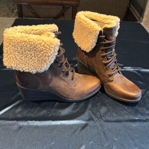 Ugg Pure wool waterproof wedge boots in brown